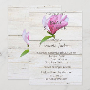 Invitation Fleur, Texture de bois de Magnolia Lancement de b