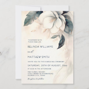 Invitation Fleur tridimensionnelle peinte