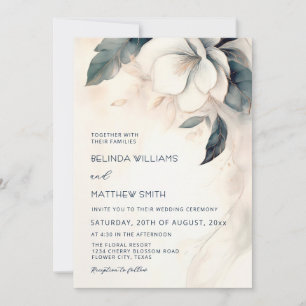 Invitation Fleur tridimensionnelle peinte
