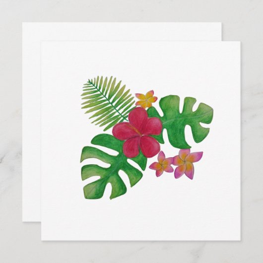 Invitation Fleur tropicale (Devant / Derrière)