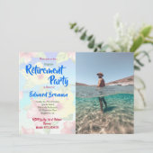 Invitation Fleur tropicale de la fête de la retraite (Debout devant)