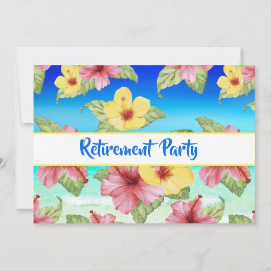 Invitation Fleur tropicale de la fête de la retraite (Dos)