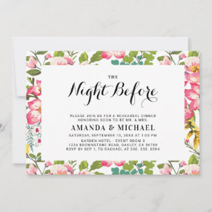 Invitation Fleur Tropicale Dîner de Répétition de Mariage M