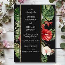 Fleur tropicale et mariage feuille couleur foncé