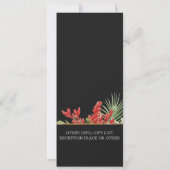 Invitation Fleur tropicale et mariage feuille couleur foncé (Dos)
