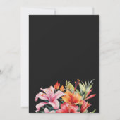 Invitation Fleur tropicale et mariage feuille couleur foncé (Dos)
