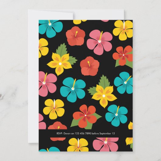 Invitation Fleur tropicale Luau (Dos)