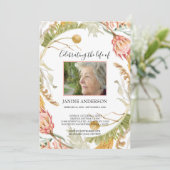 Invitation Fleur tropicale Photo de célébration de la vie (Debout devant)