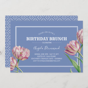 Invitation Fleur Tulip Anniversaire Brunet