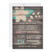 Fleur Turquoise & Rose, Baby shower Rustique