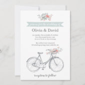 Invitation Fleur Vélo Romantique Printemps Jardin Mariage (Devant)