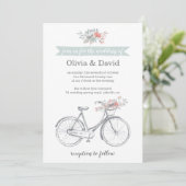 Invitation Fleur Vélo Romantique Printemps Jardin Mariage (Debout devant)