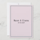 Invitation Fleur vert de mauve rose botanique RSVP (Dos)