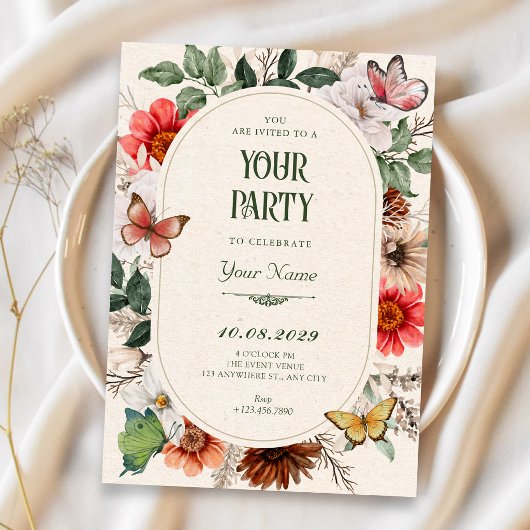 Invitation Fleur vintage