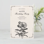 Invitation Fleur vintage (Debout devant)