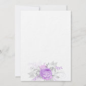 Invitation Fleur violet d'anniversaire élégant luxe argent (Dos)