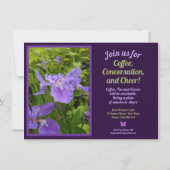 Invitation Fleur Violette Café Matin Jardin Célébration Sip (Dos)