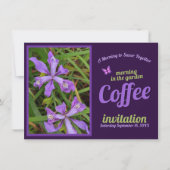 Invitation Fleur Violette Café Matin Jardin Célébration Sip (Devant)
