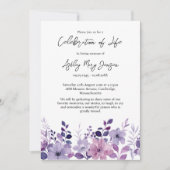 Invitation Fleur violette Fleur Florale Célébration de la vie (Devant)