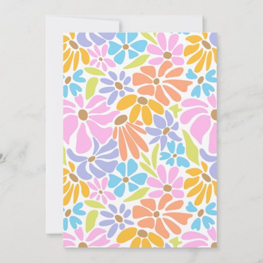 Invitation Fleur vive Jour d'anniversaire (Dos)