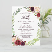 Invitation Fleur Wreath Bourgogne 30e anniversaire (Debout devant)