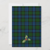 Invitation Fleur Wreath Plaid Christmas Party Tartan (Dos)