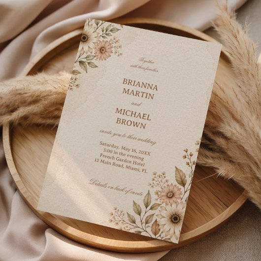 Invitation Fleural Neutre Doux