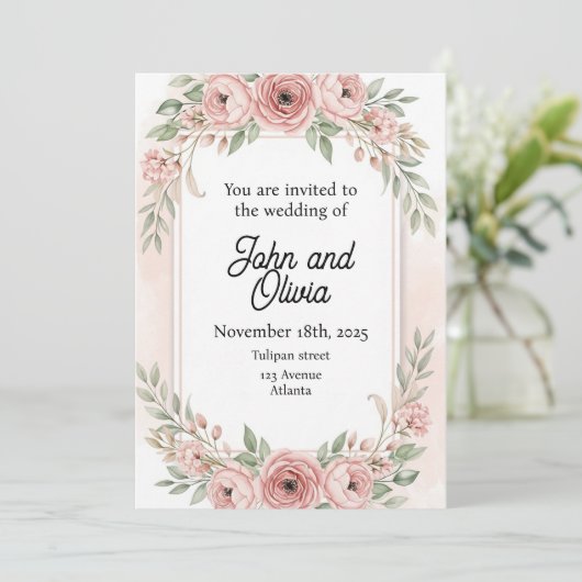 Invitation Fleuri (Debout devant)