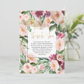 Invitation fleuri élégant merci (Debout devant)