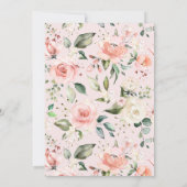 Invitation Fleuri rose doux, un petit baby shower citrouille (Dos)