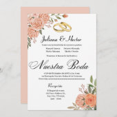 Invitation Fleurie aux Pêches (Devant / Derrière)