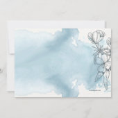 Invitation Fleurie Bleu Poudre (Dos)