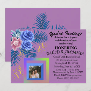 Invitation Fleurie Bohème Moderne de Lilas Violet