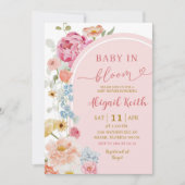 Invitation Fleurie Colorée pour Bébé de Printemps  (Devant)