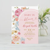 Invitation Fleurie Colorée pour Bébé de Printemps  (Debout devant)