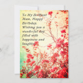 Invitation fleurie élégant joyeux anniversaire brillant mam (Devant)