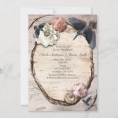 Invitation Fleurie et Colibri en Bouleau Blanc Rus (Devant)