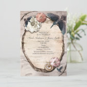 Invitation Fleurie et Colibri en Bouleau Blanc Rus (Debout devant)