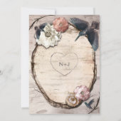 Invitation Fleurie et Colibri en Bouleau Blanc Rus (Dos)