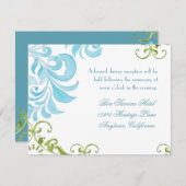 Invitation Fleurie Moderne Élégante avec des Tourb (Devant / Derrière)