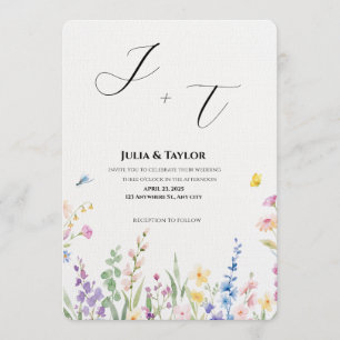 Invitation Fleurie Multicolore Douce
