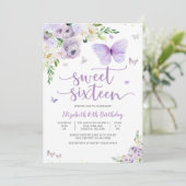 Invitation Fleurie Papillon pour les Douze Ans (Sw (Debout devant)