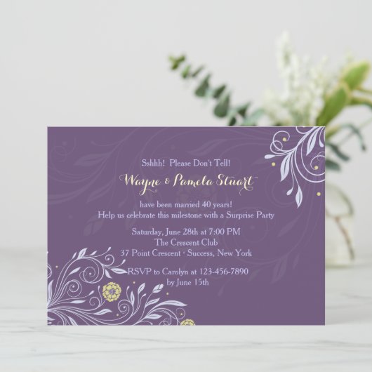 Invitation Fleurie Pourpre Privilégiée (Debout devant)