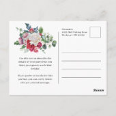 Invitation Fleurie Rose Blanche Holly 80 ans (Dos)
