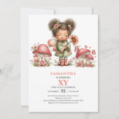 Invitation Fleurie Rose pour 7ème Anniversaire de (Devant)