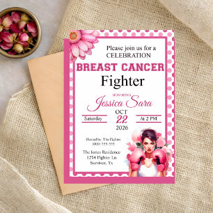 Invitation Fleurie Rose pour la Sensibilisation au