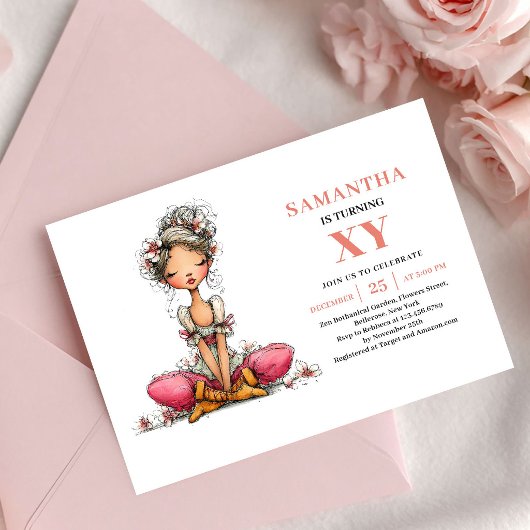 Invitation Fleurie Rose pour les 2 ans de la Migno