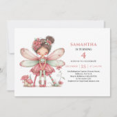 Invitation Fleurie Rose pour les 2 ans de la Migno (Devant)