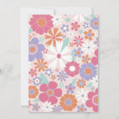 Invitation Fleurie Rose Trois Jeunes Rétro (Dos)