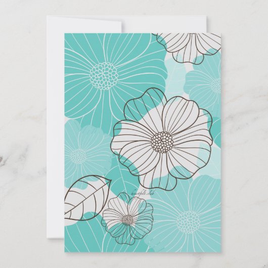 Invitation Fleurie Turquoise (Dos)